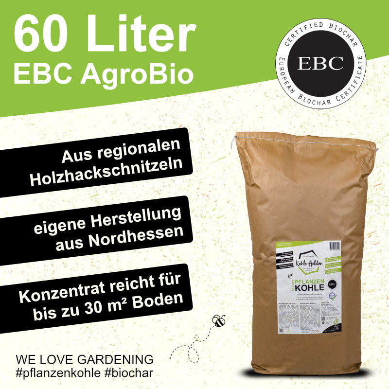KohleHelden - 60 Liter Pflanzenkohle - EBC AgroBio